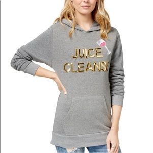 Bow & Drape Juice Cleanse Wine Sequin Hoodie